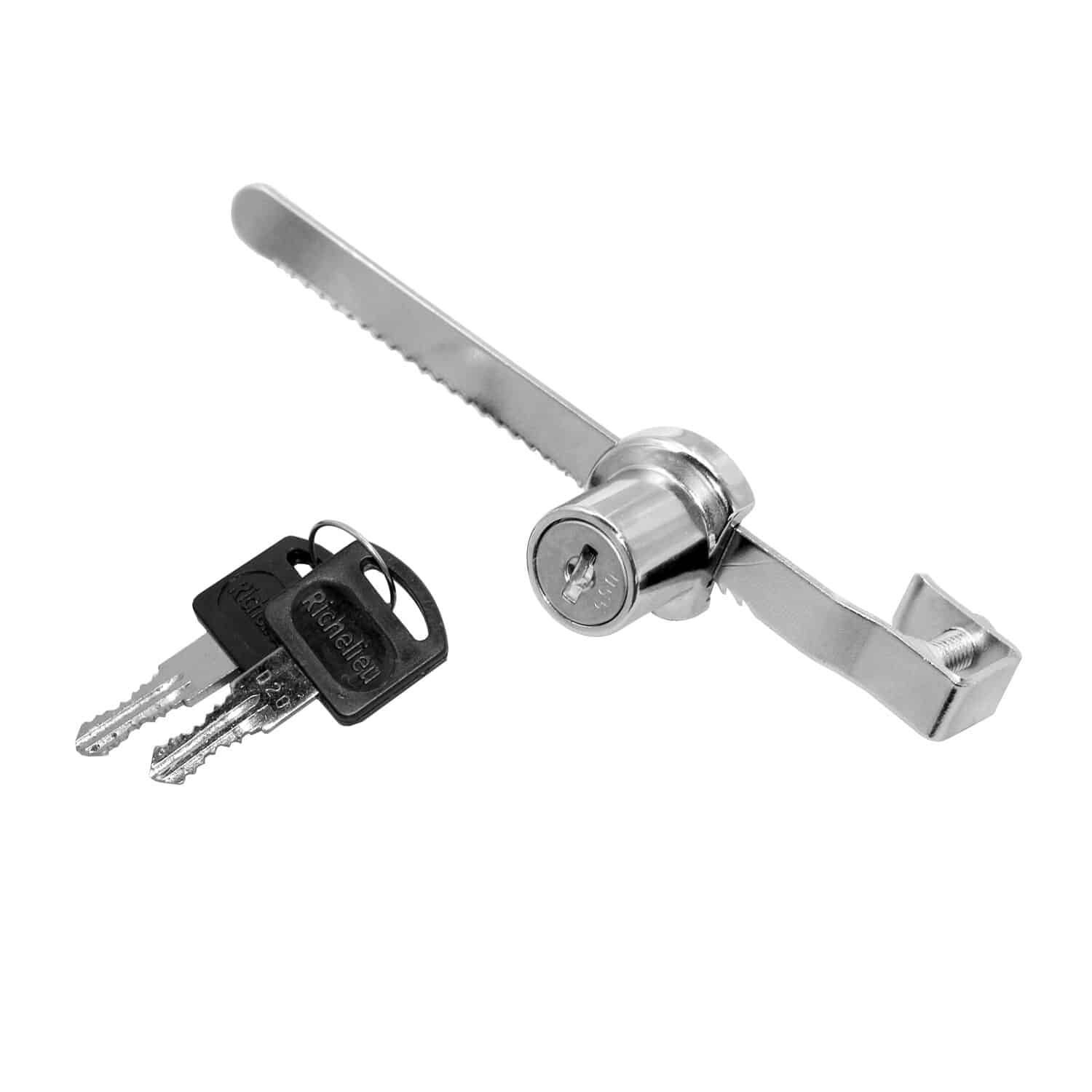 Serrure pour porte de verre coulissante